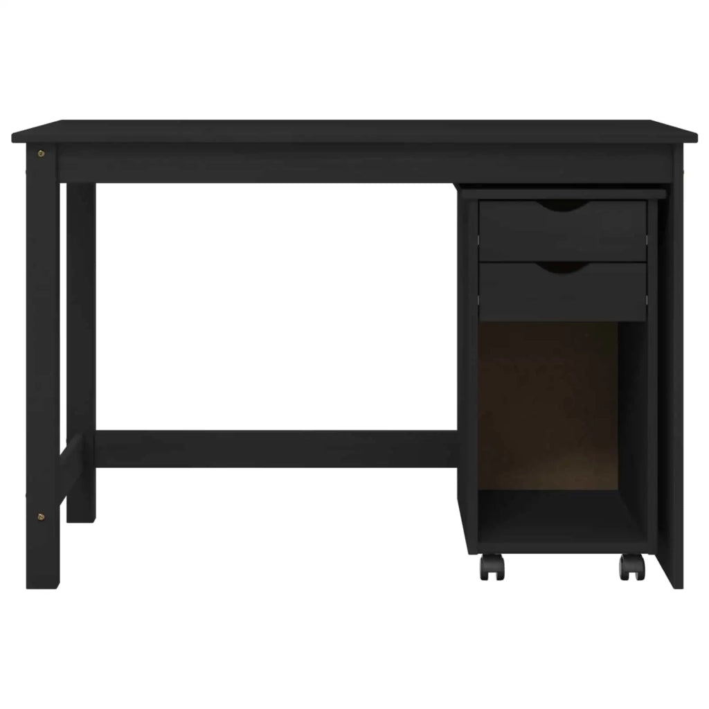 Set di Scrivania e Armadietto 2 pz Nero Legno Massello di Pino 3438778