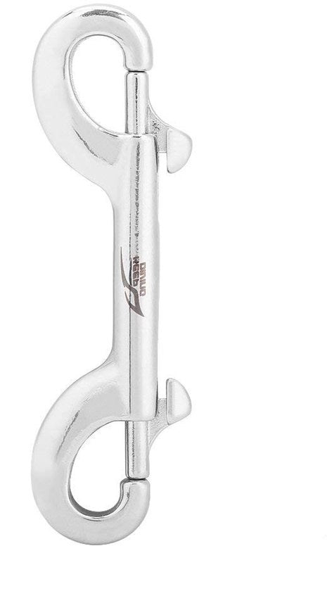 Accessori per immersione - Haak a doppio fine - Attacco a carabina in acciaio inox 316 - Utilizzo marittimo - Chiave di sicurezza - Materiale in acciaio inox 316