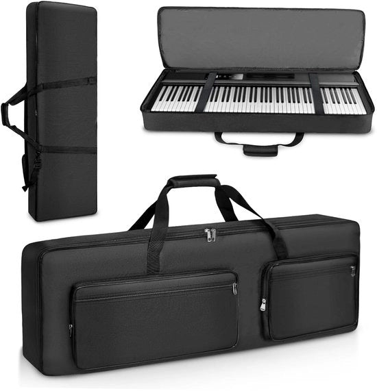 Tas per tastiera - Protezione per 88 tasti - Portatile - Spazio di stoccaggio ampio - 1 pezzo - Nero - Tessuto Oxford - 137x18x37 cm