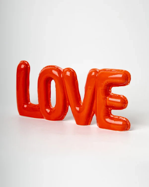 Love Red  Scritta Decorativa in Ceramica