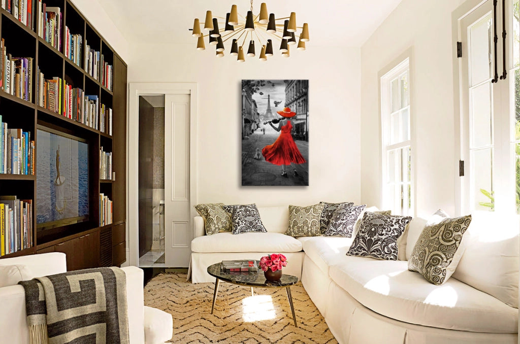 Dans Paris -  Quadro Canvas Contemporaneo su telaio in legno Misura: 50x70 cm