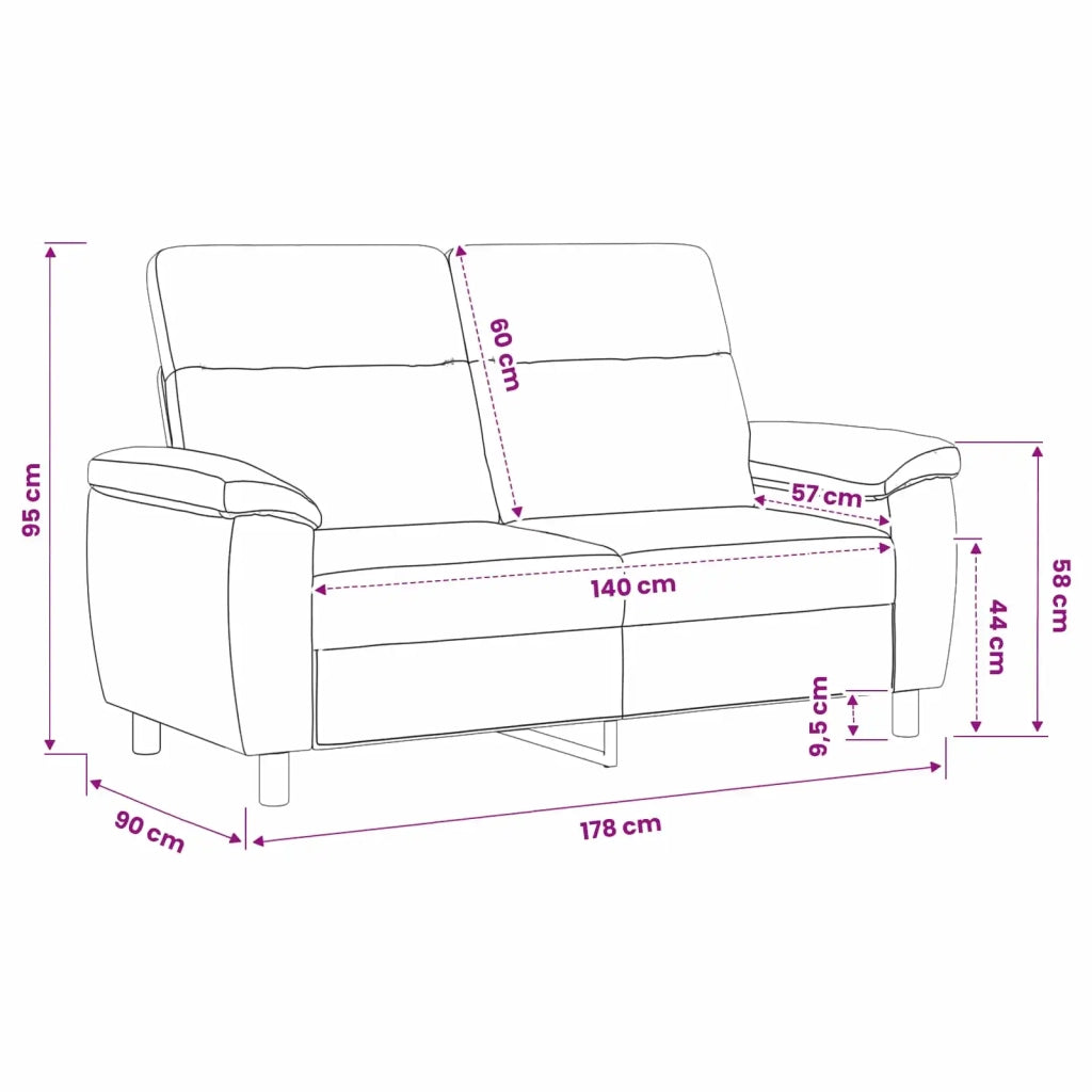 Divano Marrone Scuro 178 x 90 x 95 cm Tessuto 42040945