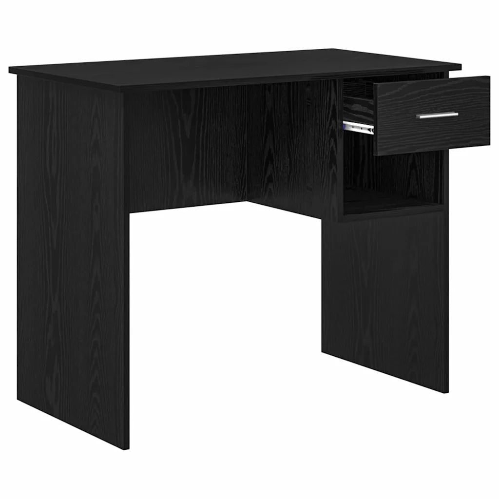 Scrivania | Tavolo da Ufficio Rovere Nero 90 x 49 x 75 cm Legno multistrato