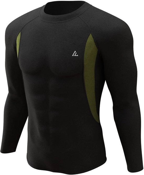 Maglione termico uomo lungo - imbottito di fleece - intimo respiro - abbigliamento termico funzionale - colore nero/grigio/marino/bianco - 90% poliestere/10% elastan