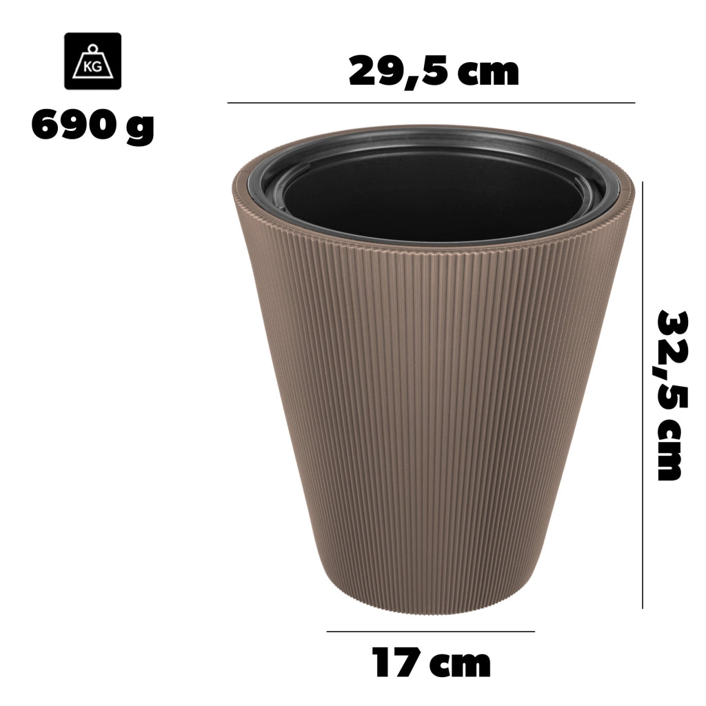 KADAX Doniczka Linea 30 kakao + WKŁAD 5840-100 K16603