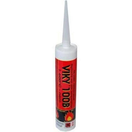 Silicone Sigillante Alte Temperature Nero 500 g Resistente fino a 1600°C per Stufe Caminetti e Canne Fumarie Viky
