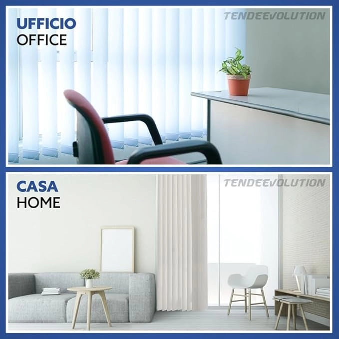 Tenda Verticale Shantung 127mm - Colore Salmone 57, Attacco Soffitto - Larghezza 4m x Altezza 2,50m - Apertura Sinistra - Per Casa E Ufficio