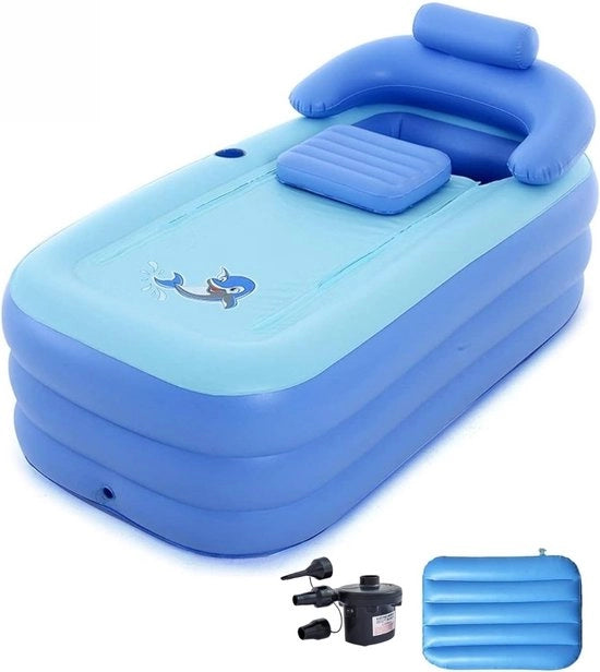 Tino XXL - Bagno di Ghiaccio con Impianto Facile da Installare - Bagno di Ghiaccio Inflato con Posto Ergonomico - Bagno Inflato con Pompaggio - Bagno di Immersione