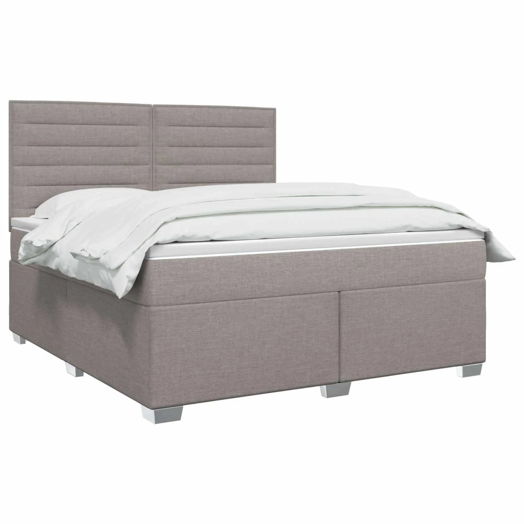 Letto box spring con materasso Tortora 160 x 200 cm Tessuto 3454905