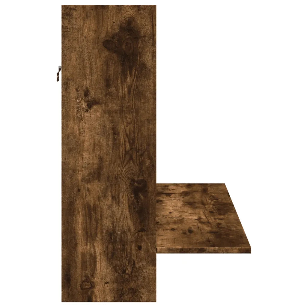 Scrivania | Tavolo da Ufficio a Parete Rovere Fumo 105x48x75cm Legno Multistrato