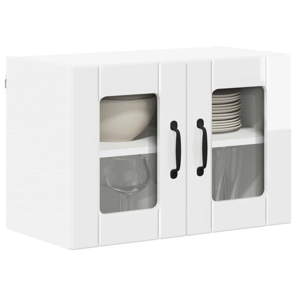 Mobile da cucina 2 pz-Set di 2 Armadio da cucina Bianco Lucido 60 x 31 x 40 cm 697171