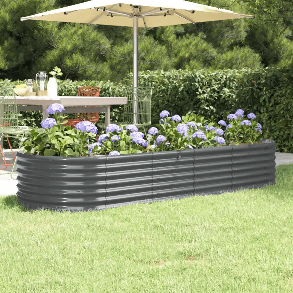 Letto da Giardino in Acciaio Zincato 224x80x36 cm Antracite 318921