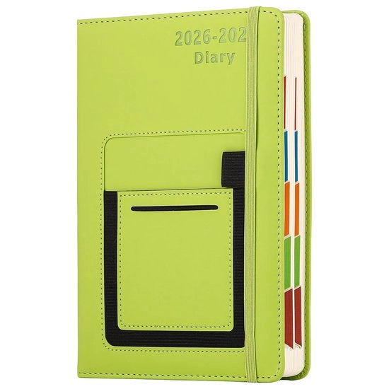 Dagario A5 2026-2027 - Diario Accademico - Planner - Quaderno di Note - Calendario Giornaliero - Chiusura Elastica - Calendario dei Mesi con Colori