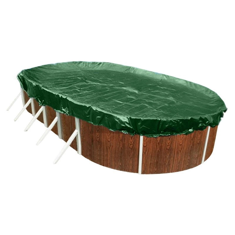 Copertura Invernale 110 Gr/m² 9,80 X 5,30 M Per Piscine Ovali Di 9,10 X 4,60 M Dimensione piscina: 9.10 X 4.60 m